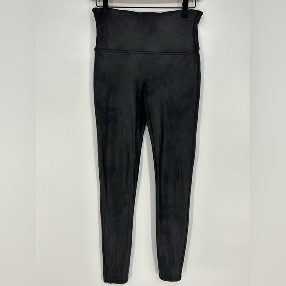 Spanx Faux Leather Leggings Black Large High Rise  Skinny Pants 2437 - Picture 2 of 12